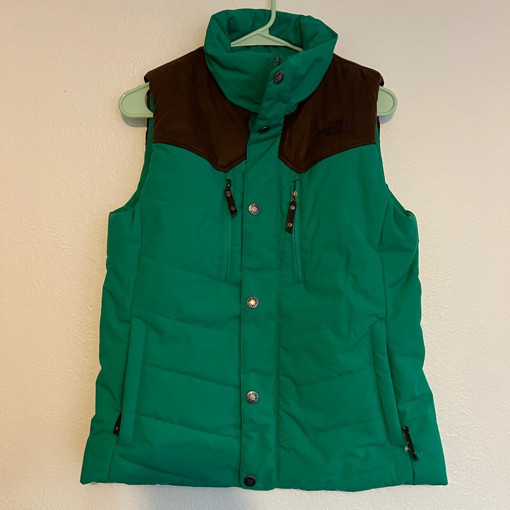 North Face Green Insulated Vest